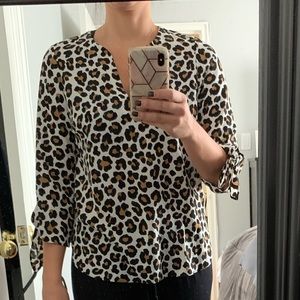 NWT Michael Kors leopard blouse size small
